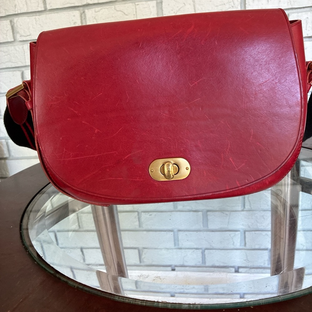 Polo by Ralph Lauren Red Crossbody Bag with Gold Accents